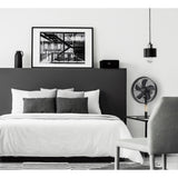 Bestron dft35wb tafelventilator (zwart houtkleur, ø 35 cm)
