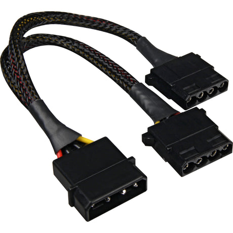 Sharkoon 5,25 4-pin (male) naar 5,25 4-pin (female) y-stroomsplitterkabel (zwart, 15 centimeter)