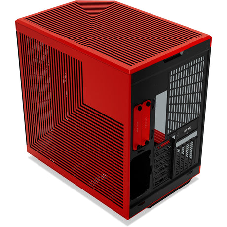 Hyte y70 touch infinite midi tower behuizing (rood zwart | 2x usb-a | 1x usb-c | tempered glass)