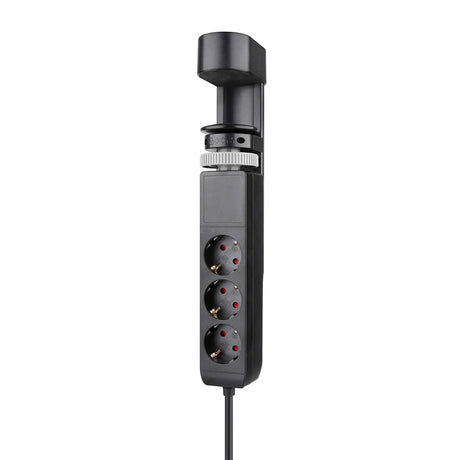 Neomounts ds22-840bl6 bureaucontactdoos met klem en usb-c en usb-a poorten - quick-charge stekkerdoos (zwart)