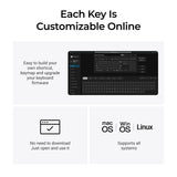 Keychron v6w-d3 8k qmk wired custom mechanical keyboard (zwart, us lay-out (qwerty), super brown, 100%, rgb leds, double-shot pbt, hot swap, 8k, knop)