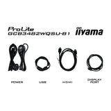 Iiyama g-master black hawk gcb3482wqsu-b1 34 curved ultrawide gaming monitor (zwart, 2x hdmi, displayport, 2x usb-a, usb-b, 2x usb-c, 120 hz)