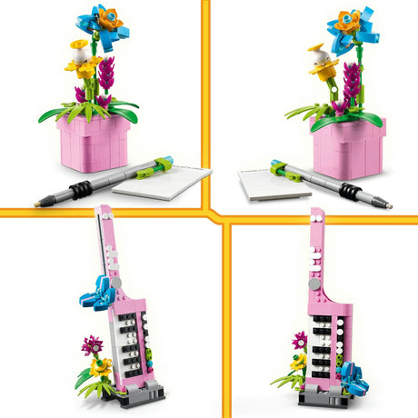 Lego creator 3in1 typemachine met bloemen, keytar en bloempot speelgoed voor kinderen 31169