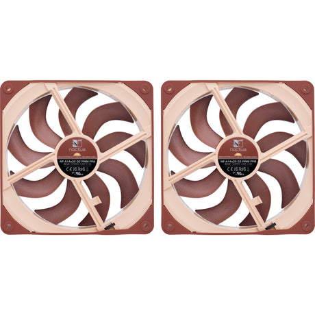 Noctua nf-a14x25 g2 pwm sx2-pp case fans (bruin beige, 2 stuks, 140 x 140 x 25 mm)