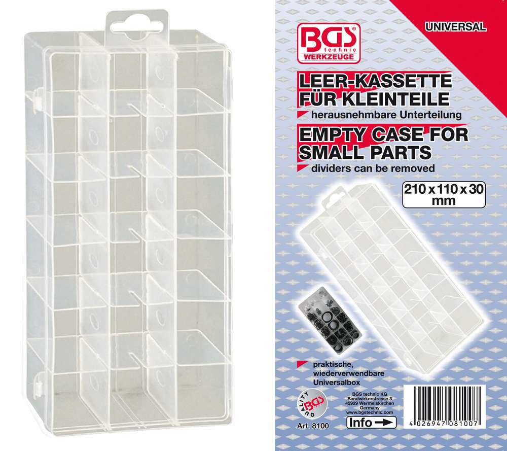 Bgs technic empty cassette for small parts
