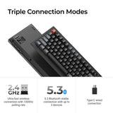 Keychron v3 ultra 8k wireless custom mechanical keyboard (zwart, us lay-out (qwerty), silk pom brown, 80% (tkl), rgb, hot swap, 2.4 ghz | bluetooth 5.3 | usb-c)