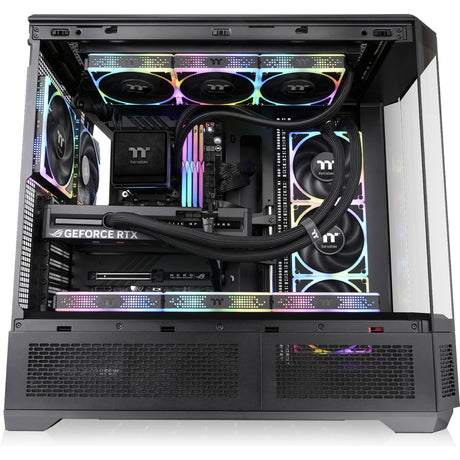 Thermaltake view 600 tg big tower behuizing (zwart | 2x usb-a | 1x usb-c | tempered glass)