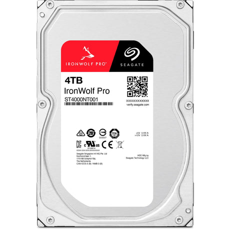 Seagate ironwolf pro 4 tb harde schijf (st4000nt001, sata 600, 24 7)