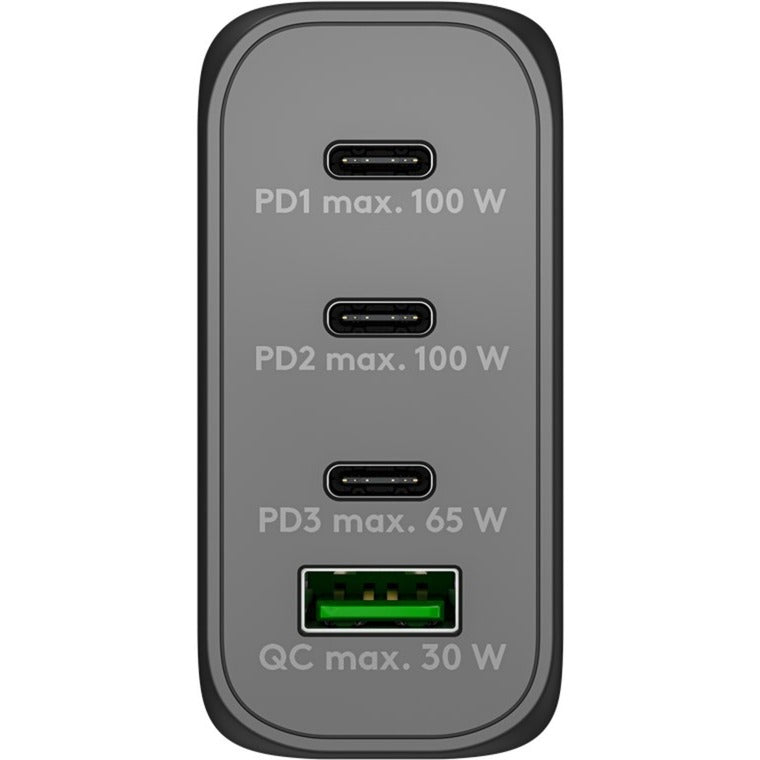 Goobay 100w gan usb-c pd multiport quick charger (zwart)
