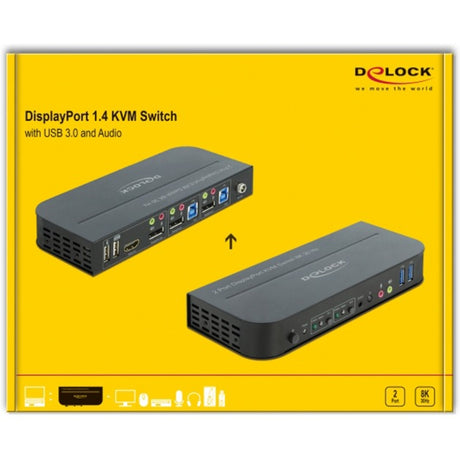 Delock displayport 1.4 + usb 3.0 en audio kvm-switch