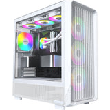 Montech x5 midi tower behuizing (wit | 2x usb-a | 1x usb-c | tempered glass)