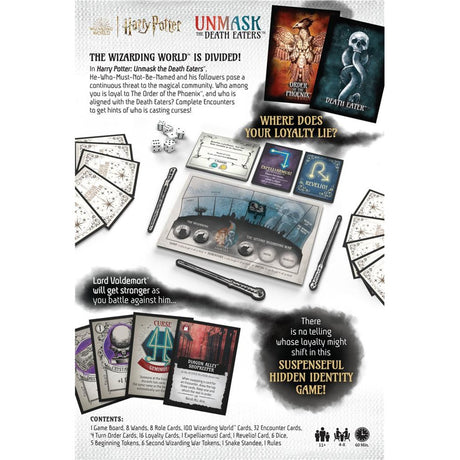 European player network harry potter: unmask the death eaters bordspel (engels, 3 - 8 spelers, 60 minuten, vanaf 11 jaar)