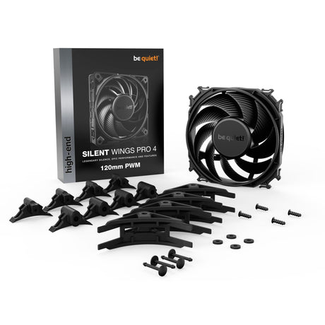 Be quiet! silent wings pro 4 pwm case fan (zwart, 120 x 120 x 25 mm)