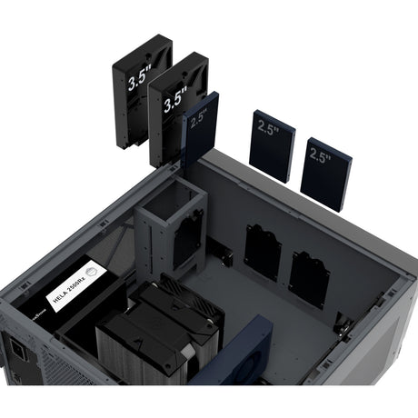 Silverstone crown 04 htpc behuizing (donkergrijs | 4x usb-a | 1x usb-c)