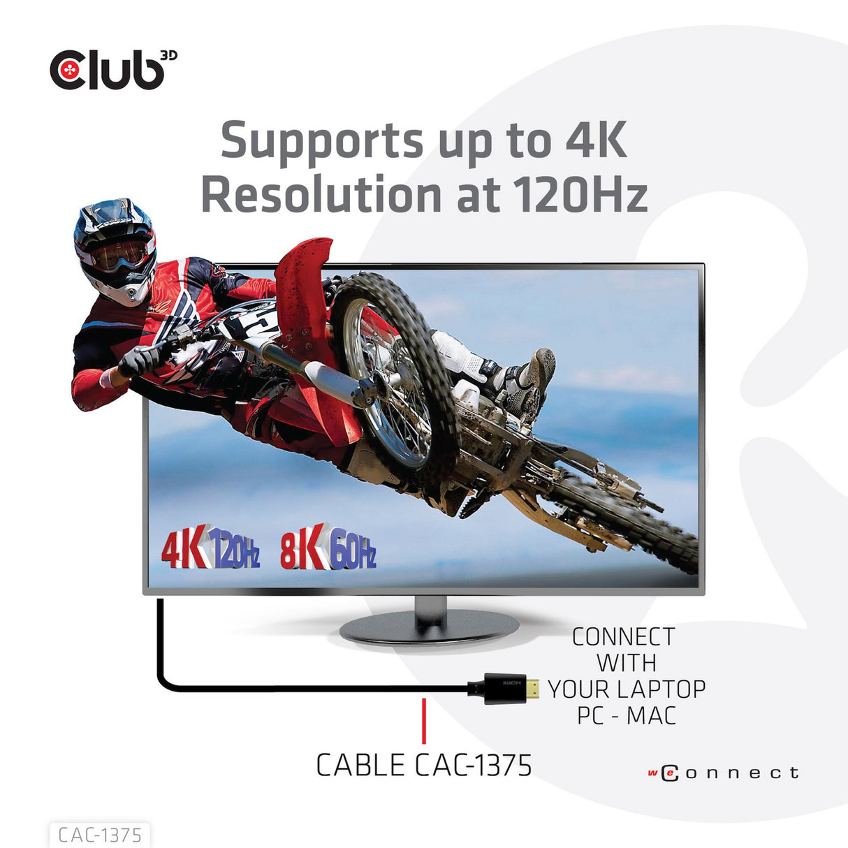 Club 3d gecertificeerde ultra high speed hdmi 2.1 kabel (zwart, 5 meter, 8k)