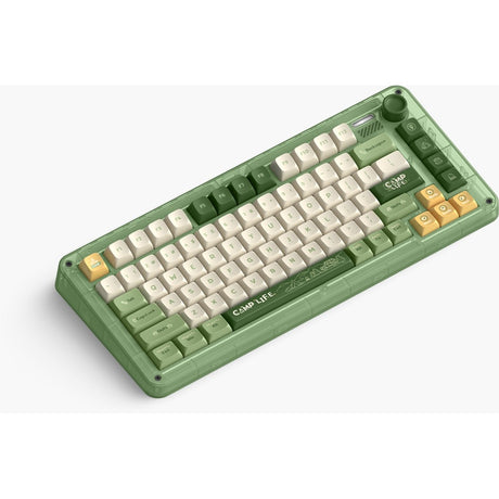 Iqunix zx75 camping wireless mechanical keyboard (groen, us lay-out (qwerty), iqunix moonstone turbo, 75%, rgb leds, hot-swappable, double-shot pbt, 2.4ghz | bluetooth 5.1 | usb-c)