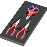 Wera 9781 schuimrubberen inzetstuk met knipex tangen set 2, 3‑delig tangenset (zwart grijs, in schuiminzet voor werkplaatswagen)