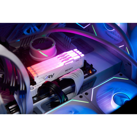Kingston fury beast rgb 16 gb ddr5-5600 (1x 16 gb) werkgeheugen (wit, kf556c40bwa-16, xmp 3.0)