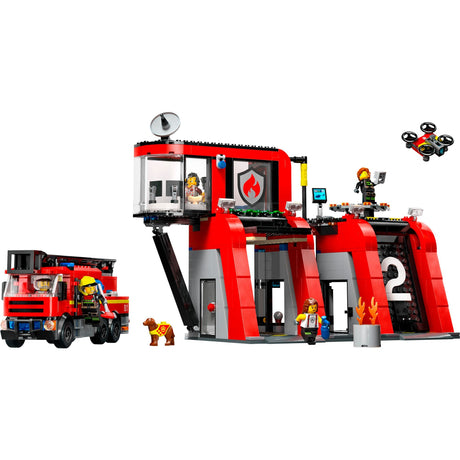 Lego city brandweerkazerne en brandweerauto - 60414