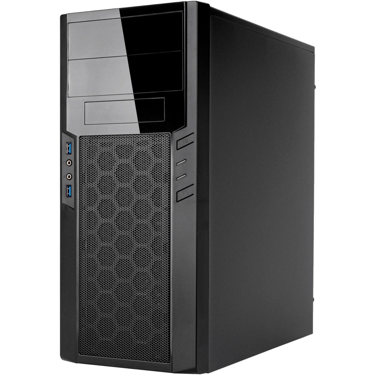 Silverstone sst-ps13b midi tower behuizing (zwart | 2x usb-a)
