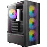 Antec ax27 rgb elite midi tower behuizing (zwart | 3x usb-a | tempered glass)