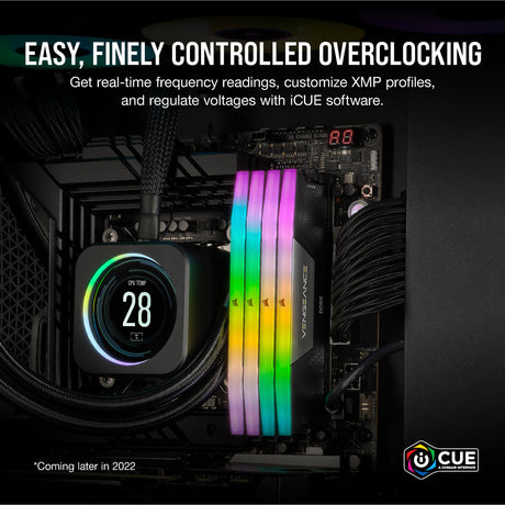Corsair vengeance rgb 32 gb ddr5-6000 (2x 16 gb) werkgeheugen (zwart, cmh32gx5m2d6000z38, xmp, expo)