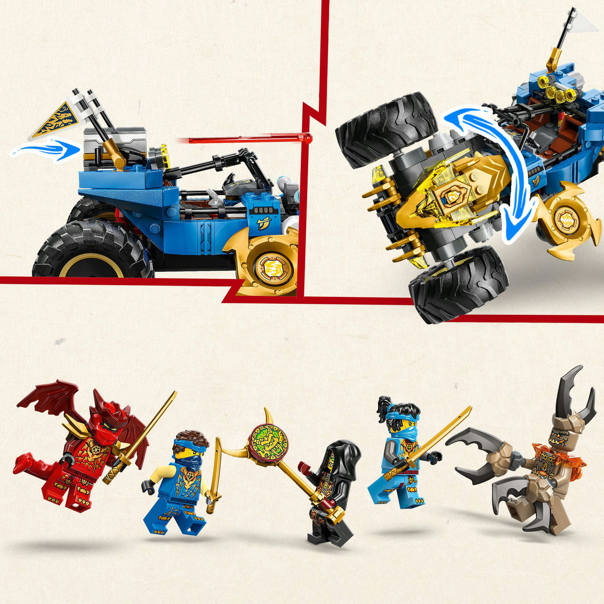 Lego ninjago - jay's transformerende auto constructiespeelgoed (71856)