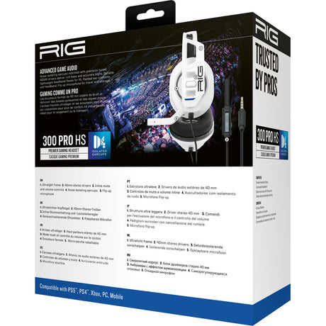 Nacon rig 300 pro hs over-ear gaming headset (wit, playstation 4, playstation 5, xbox, nintendo switch, pc)