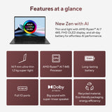 Asus zenbook 14 um3406ga-qd031w 14 copilot+ laptop (zwart | ryzen ai 7 445 | radeon 840m | 32 gb | 1 tb ssd)