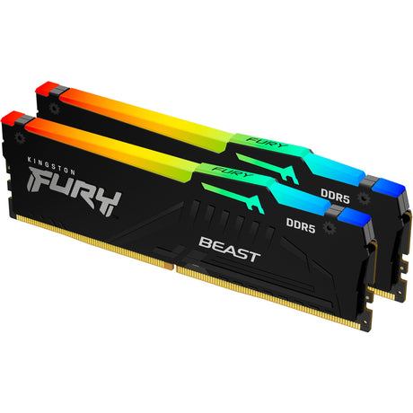 Kingston fury beast rgb 16 gb ddr5-6000 (2x 8 gb) werkgeheugen (zwart, kf560c36bbeak2-16, expo)