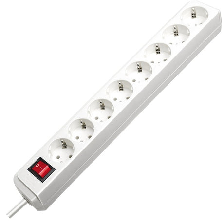 Brennenstuhl eco-line stekkerdoos met schakelaar 8-voudig wit 3m h05vv-f 3g1,5