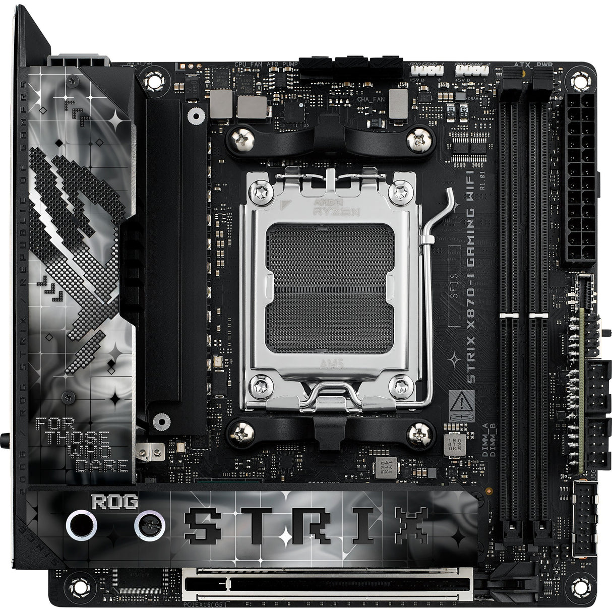 Asus rog strix x870-i gaming wifi socket am5 moederbord (raid, 2,5gb-lan, wi-fi 7, bt, sound, mini-itx)