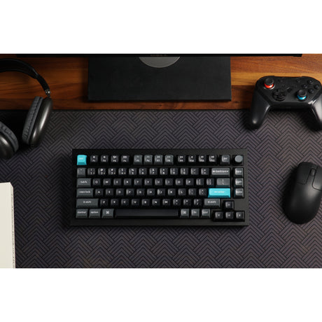 Keychron q1 ultra-m4 8k wireless custom mechanical keyboard (zwart, us lay-out (qwerty), silk pom banana, 75%, rgb, hot swap, 8k, 2.4 ghz | bluetooth 5.2 | usb-c)