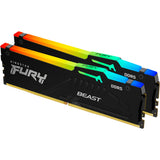 Kingston fury beast rgb 32 gb ddr5-5200 (2x 16 gb) werkgeheugen (zwart, kf552c40bbak2-32, xmp 3.0)