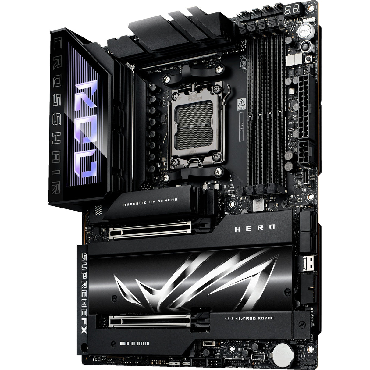 Asus rog crosshair x870e hero socket am5 moederbord (raid, 5gb-lan, 2,5gb-lan, wi-fi 7, bt, sound, atx)