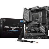 Msi z790 gaming plus wifi socket 1700 moederbord (grijs zwart, raid, 2.5 gb-lan, wi-fi 6e, bt, sound, atx)