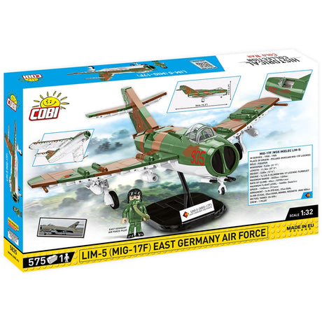 Cobi historical collection - lim-5 ( mig-17f ) east germany air force constructiespeelgoed (schaal 1:32)