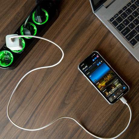 Shelly power strip gen4 4-voudige stekkerdoos (zwart, 4x stekker, wifi, bluetooth, zigbee)