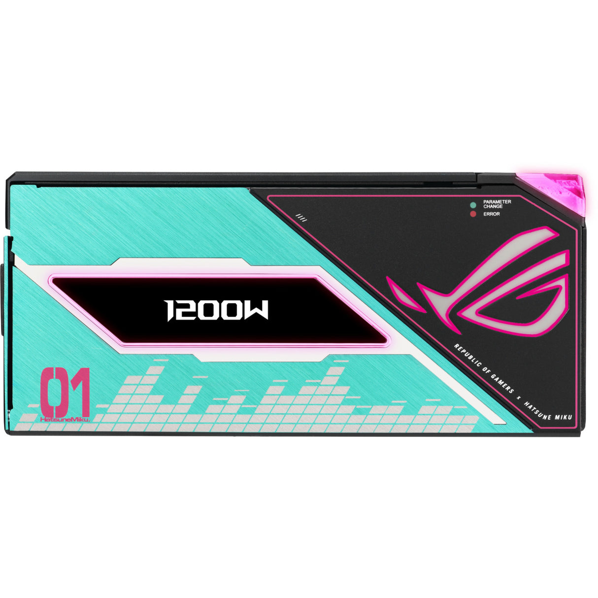 Asus rog thor platinum iii hatsune miku edition modulaire 1200 watt voeding (zwart, 1x 12v-2x6, 4x pcie)