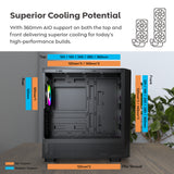 Montech x5 midi tower behuizing (zwart | 2x usb-a | 1x usb-c | tempered glass)