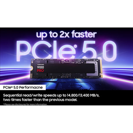 Samsung 9100 pro 2 tb ssd (mz-vap2t0bw, pcie gen 5.0 x4, nvme 2.0)