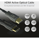 Act connectivity hdmi premium 4k active optical cable v2.0 hdmi-a male - hdmi-a male, 20 meter kabel (zwart)