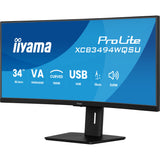 Iiyama prolite xcb3494wqsu-b1 34 curved ultrawide monitor (zwart, 2x hdmi, displayport, 2x usb-a, 2x usb-c)