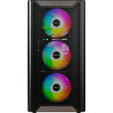 Montech xr wood midi tower behuizing (zwart | 1x usb-a | 1x usb-c | rgb | window)