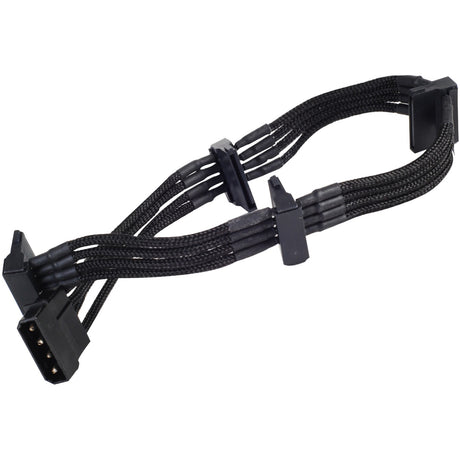 Silverstone adapter 4-pin molex > 4x 15-pin sata (zwart, pp07-btsb)