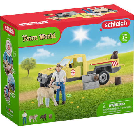 Schleich farm world speelfigurenset dierenartsbezoek op de boerderij