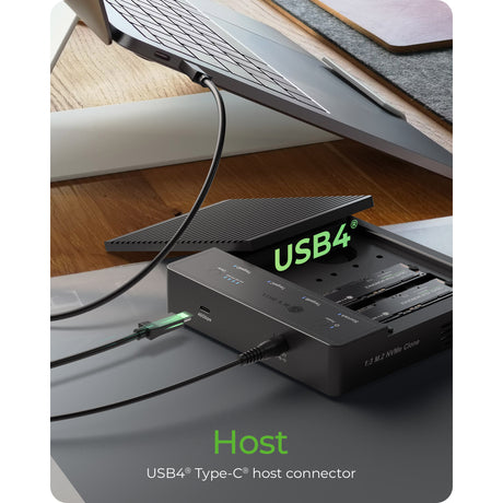 Icy box ib-4013mcl-c4 4-bays usb4 duplicator (1:3 klonen) dockingstation (zwart)