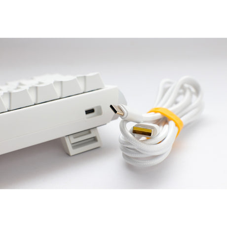 Ducky one 3 classic pure white mini rgb mechanisch toetsenbord (wit, us lay-out (qwerty), cherry mx red, 60%, rgb led, double-shot pbt, hot-swappable, quack mechanics)