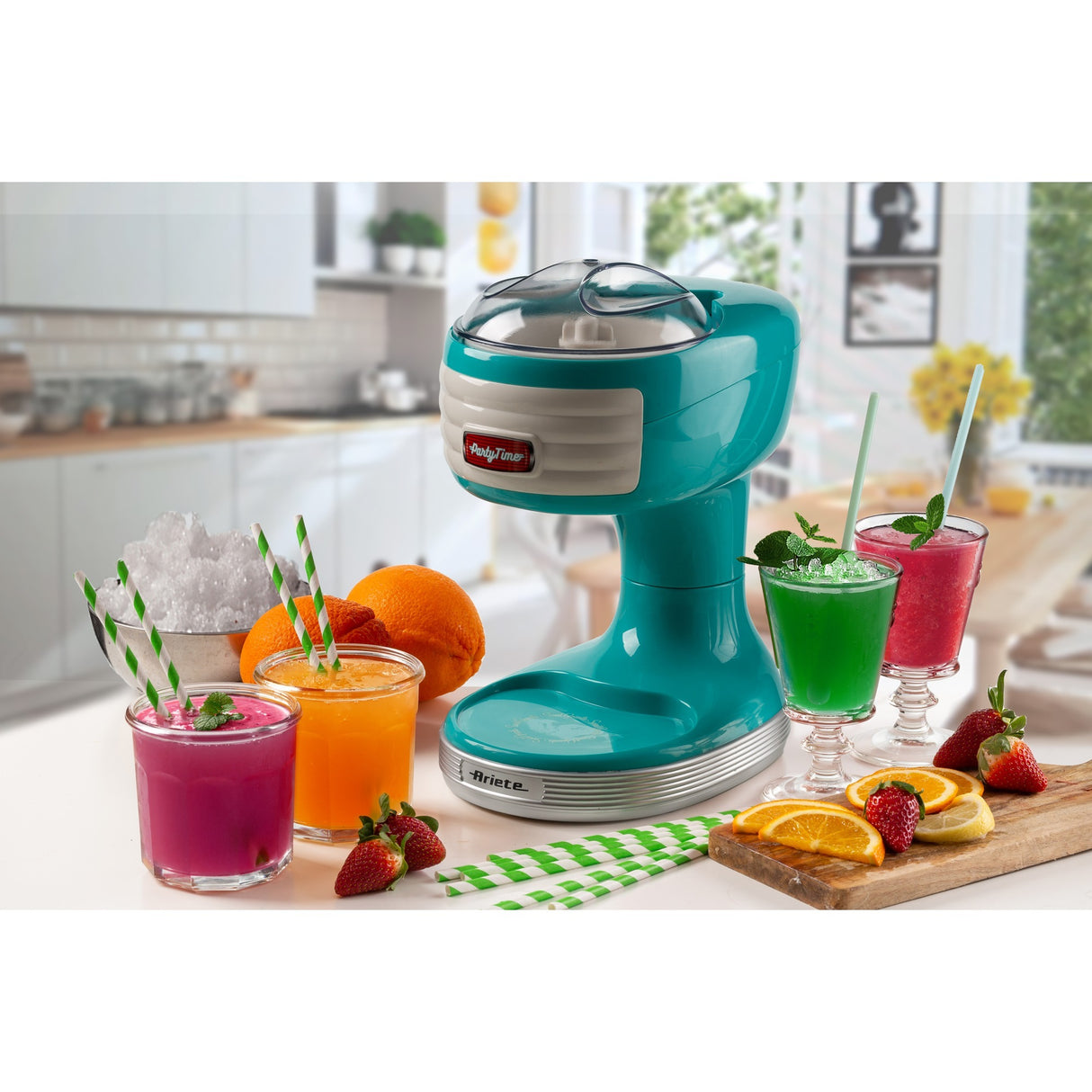 Ariete party time schaafijs machine 0076 01 ijsmachine (lichtblauw)