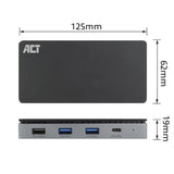 Act connectivity usb-c 4k mst dockingstation (zwart grijs)